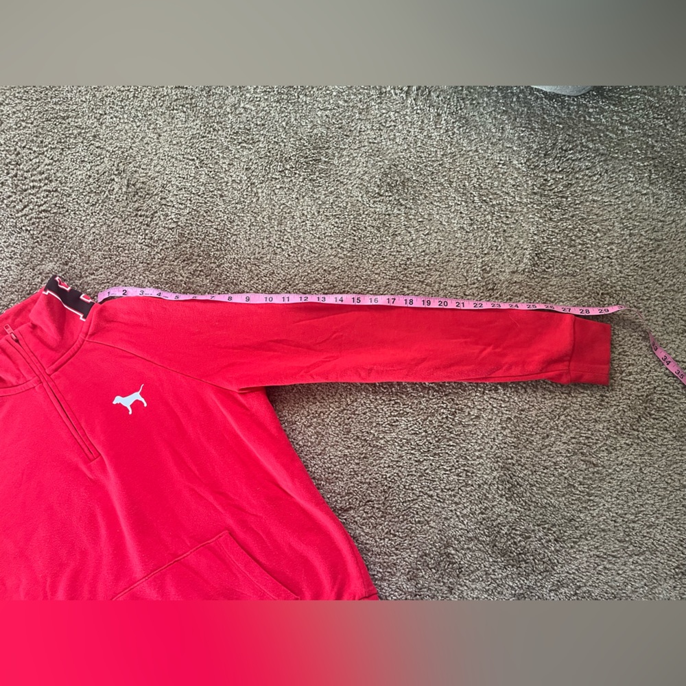 Victoria’s Secret PINK quarter zip sweatshirt, Red, size S - Picture 7 of 14